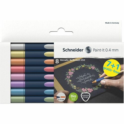 Rediform Pens,0.4mm,Capped,8/PK,Metallic AST