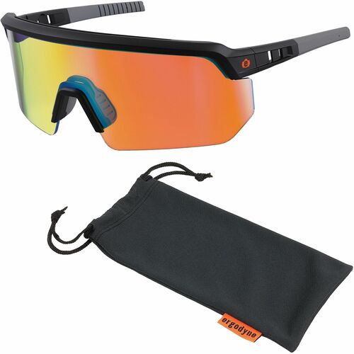 Ergodyne Safety Glasses,Impact Resistant,OrangeMirrorLens,BlackFrame-EGO55009