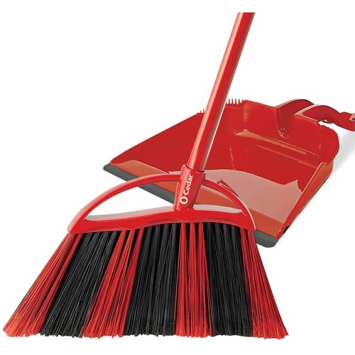 O-Cedar Broom,w/Red Step-On Dust Pan,Red/Black/Gray-FHP172134
