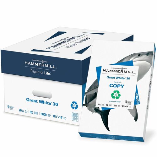 Hammermill Copy Paper,Recycled,20 lb,75GSM,8-1/2"x14",500/RM,10RM/CT,WE-HAM86704CT