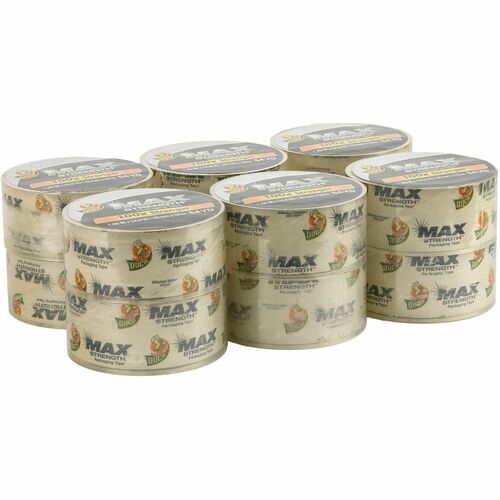 Duck Brand Packing Tape, Max Strength, 1.88"x54.6 Yd, 12/PK, Clear-DUC287734