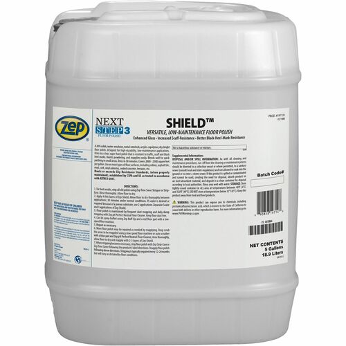 Zep Commercial Floor Polish,Water-Based,High Gloss,5 Gal,Off-White