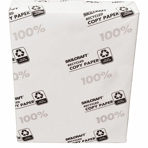 SKILCRAFT Copy Paper,100%PC,92 Bright,8-1/2"x11",500SH/RM,3RM/BX,WE