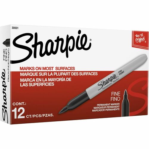 Newell Brands Permanent Marker,Sharpie,Fine Point,BK