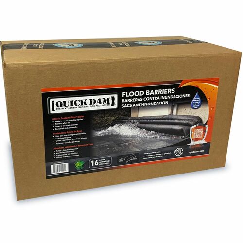 Absorbent Specialty Products Flood Barriers,4 Gallon/32 lb Cap,5'Lx3.5"H,16/CT,Black