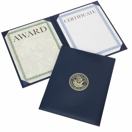 SKILCRAFT Military Binder,f/Certificate,Navy Seal,9-1/8"x11-5/8",BE