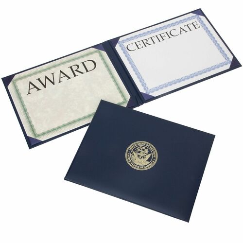 SKILCRAFT Military Binder,f/Certificate,Navy Seal,11-5/8"x9-1/8",BE