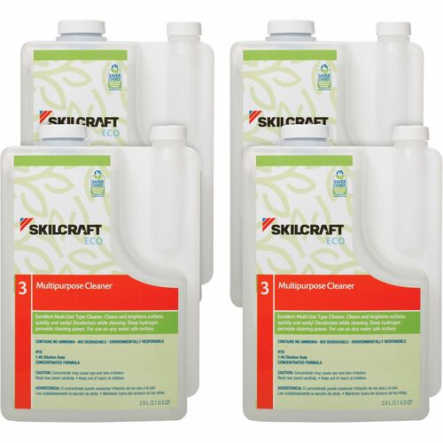 SKILCRAFT Cleaner,Multiprpose,Concntrt,HydrogenPeroxide,2Liter,4/BX,CL