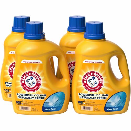 Church & Dwight Co., Inc. Laundry Detergent, Liquid, Clean Burst Scent, 105oz, 4/CT