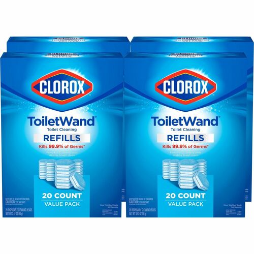 Clorox Company Toilet Wand Refills,Disposable Head,20/BX,4/CT,BE/WE
