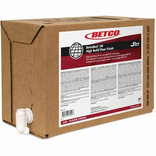 Betco Corporation Floor Finish,w/SRT,Bag in Box, 5 Gallon, Crystal Clear