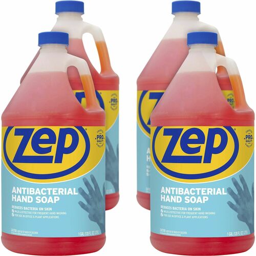 Zep Commercial Hand Soap, Antibacterial, 1 Gallon, 4/CT, Orange