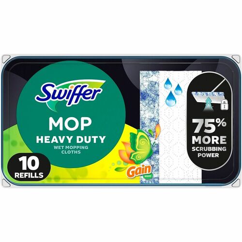 Procter & Gamble Commercial MopCloths,Sweeper,Heavy-Duty,WetMop,10/PK,Blue