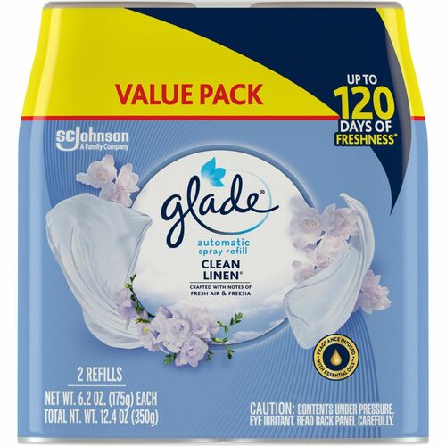 S.C. JOHNSON & SON, INC Air Freshener Refill,f/Auto Spray,Clean Linen,12.4oz,2/PK