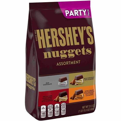 Hershey Co Candy,Nuggets,Assortment,4 Varieties,31.5 oz Bag