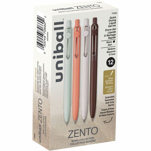 uni-ball Corporation Pens,Retractable,Gel,0.7mm,Black Ink/Boho Barrel
