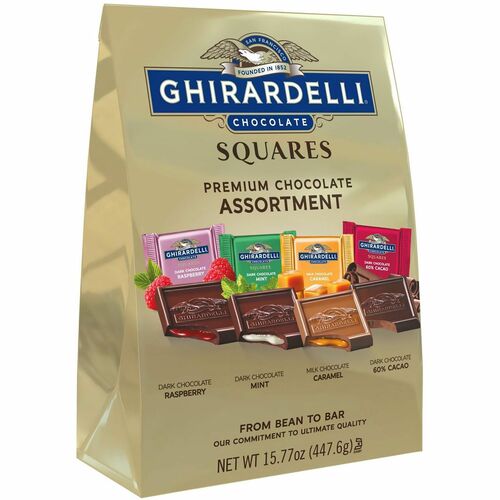 Lindt & Sprungli Candy,Ghirardelli Squares,Milk/Dark Chocolate,15.77 oz Bag