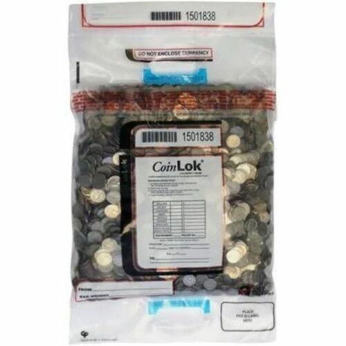 ControlTek Bag,Coin,Tamper-Evident,Double,HD,14.5"x25",50/PK,White