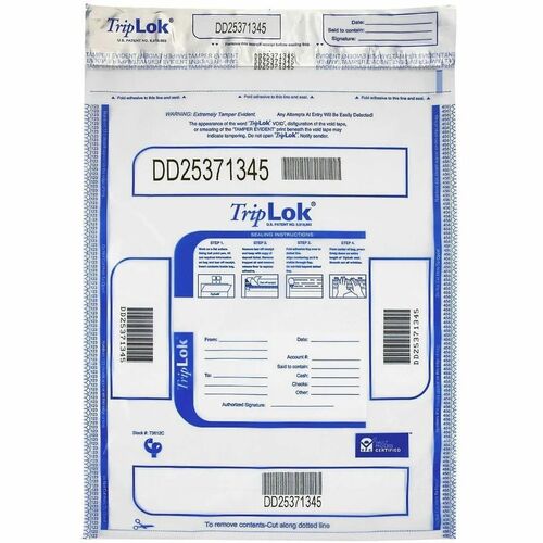 ControlTek Bag,Deposit,Tamper-Evident,12"x16",100/PK,Clear