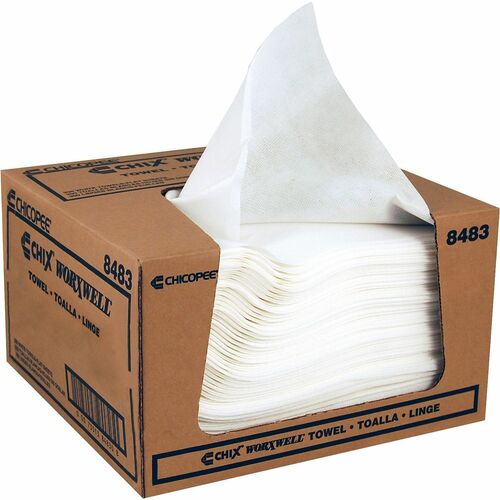 Chicopee Branded Products Towels,Shop,Heavy-Duty,Washable,Cloth,13.5"x15",300/CT,White