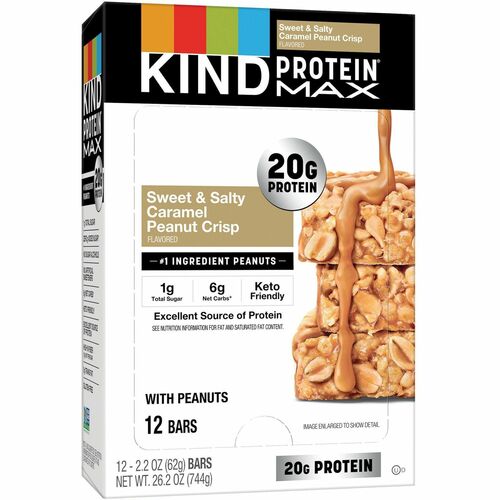Kind LLC dba Kind Snacks Snack Bars,Protein MAX,Caramel/Peanut Crisp,12/BX