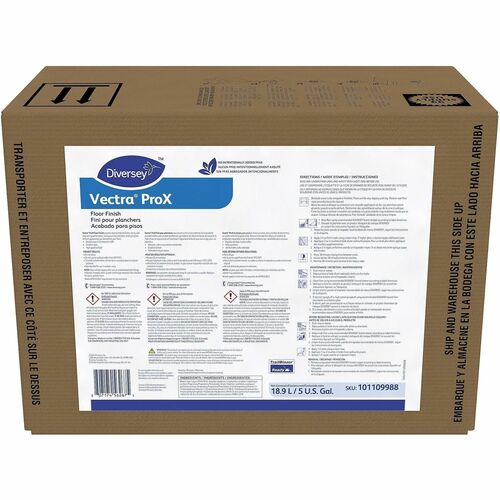 Diversey Care Floor Finish,Vectra,RTU,Ammonia,5 Gal Envirobox,Off-White-DVO101109988
