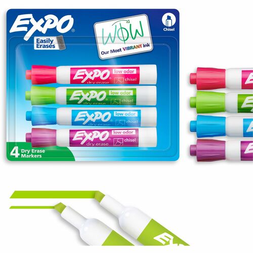 Newell Brands Dry-erase Markers,Chisel Point,Nontoxic,4/PK,Assorted