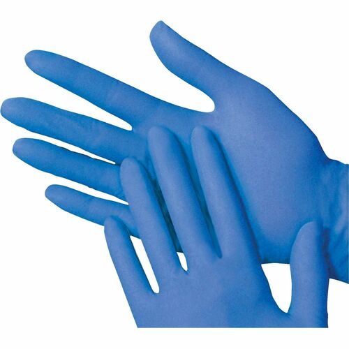 SKILCRAFT Gloves,Exam,Nitrile,Textured,PF,Large,100/BX,Blue