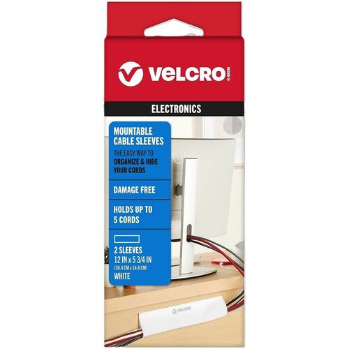 Velcro Industries Cable Sleeve,Mountable,Cut-to-Length,12"x5.75",WE,2/PK