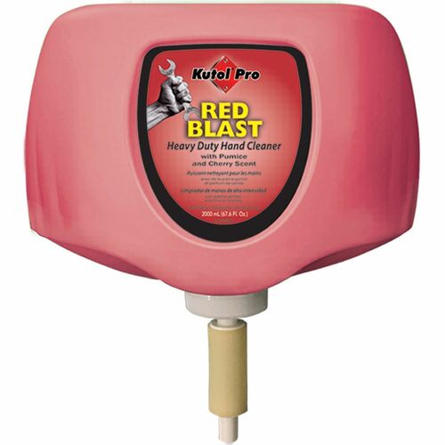 Kutol Products HandSoap,HvyDty,w/Pumice,Mild,Moisturizer,Cherry,4L,4/CT,Red