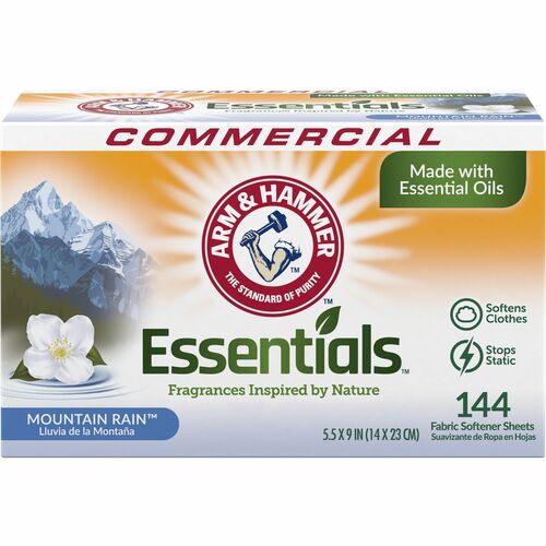 Church & Dwight Co., Inc. Essentials Fabric Softener Sheets, 144Shts/BX,6/CT,WE