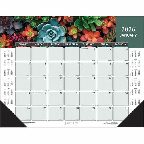 House Of Doolittle Desk Pad,Recycled,12Mths,Jan-Dec,22"x17",MI-HOD121