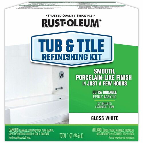 Rust-Oleum RefinishingKit,f/Tubs&Tile,ScratchResistance,HighMoisture,WE