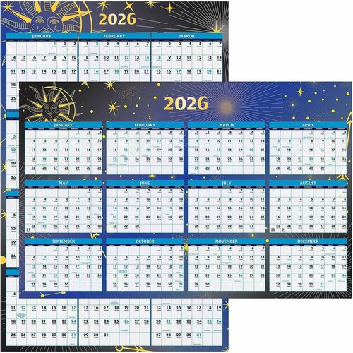 House Of Doolittle Wall Calendar,2-Sided,Erasable,12Mths,Jan-Dec,24"x37",Multi-HOD3971