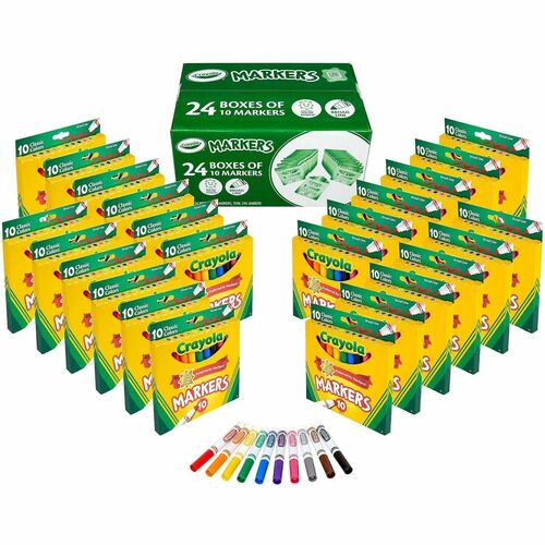 Crayola Markers,Broadline,Color-Max,Bulk,Individual Boxes,24/CT,AST