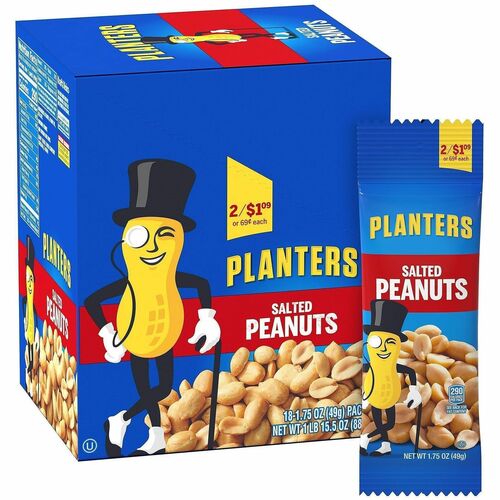 Green Rabbit Nuts,Peanuts,Salted,Snack Packs,Crunchy,18/CT,Multi-GRR20900627