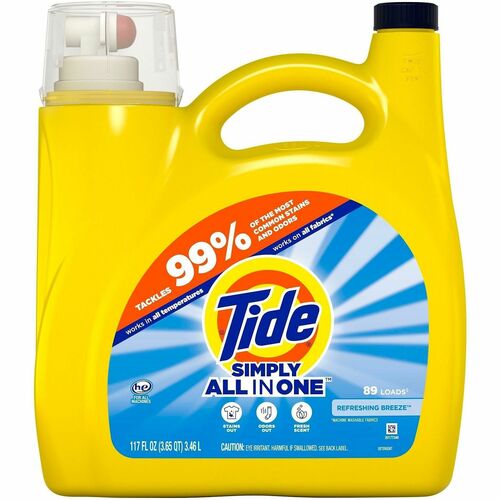 Procter & Gamble Commercial Detergent,Laundry,Liq,RefreshingBreeze,89Loads,117oz,YW