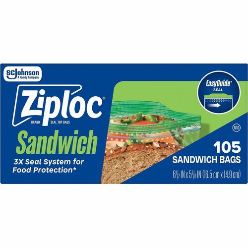 S.C. JOHNSON & SON, INC Sandwich Bag,GripnSeal,6-1/2"x5-7/8",105/BX,12/CT,Clear