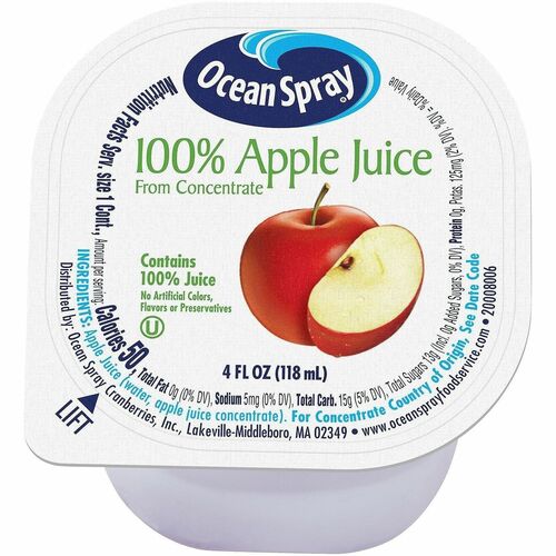Green Rabbit JuiceCup,OceanSpray,Apple,NoThaw,Unsweetened,48/BX,1BX/CT,MI-GRR30700002