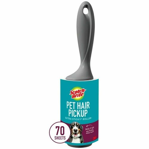 3M LintRoller,f/PetHair,Easy-Tear,4"x36.2ft,70Sh/Roll,GY/CR