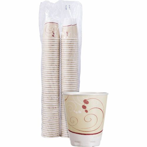 Solo Cup Company Hot/Cold Drink Cups, Trophy Symphony, 8oz, 100/PK, Beige