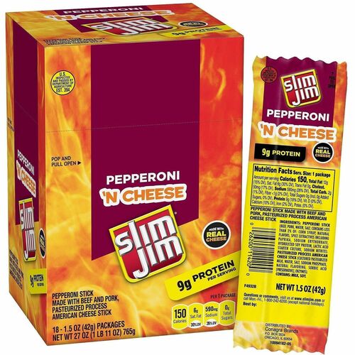 Green Rabbit Snack,Pepperoni&CheeseSticks,Protein,LowCal,18/Box,1/CT,MI-GRR20900655