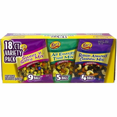 Green Rabbit TrailMix,VarietyPack,Nuts/Choc/DriedFruit,18PK/BX,1/CT,MI-GRR28800004