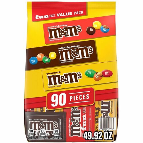 Green Rabbit Candy,M&Ms,Classic/Pnut/PnutButter,FunSize,90/Bag,1/CT,MI-GRR22002630