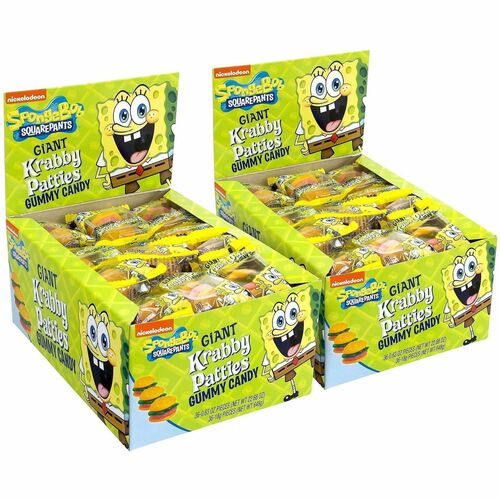 Green Rabbit Candy,Gummy,Giant,KrabbyPatty,IndivWrapped,36/BG,2/CT,Multi-GRR60004072