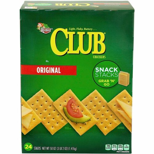Green Rabbit Crackers,Club,Original,SnackStacks,50oz,1/CT,Multi-GRR90000124