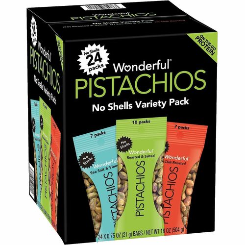 Paramount Farms Pistachios,Shelled,Rstd&Sltd/Chili/Slt&Vngr,0.75oz,24/CT,BK