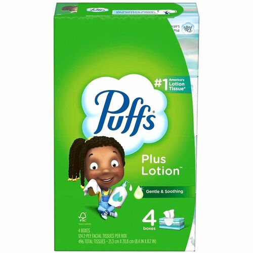 Procter & Gamble Commercial Facial Tissues,w/Lotion,124Tissues/BX,4BX/PK,24PK/CT,White