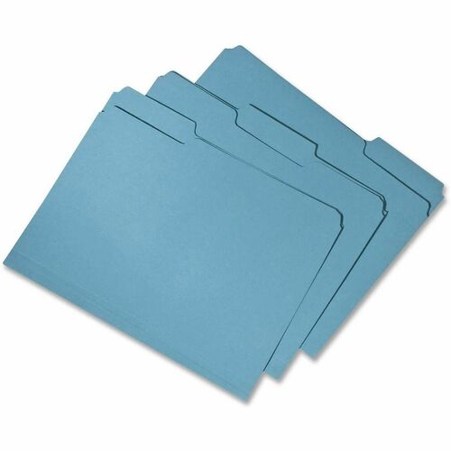 SKILCRAFT File Folders,2-Ply Tab,1/3 Cut,Recycled,Ltr.,100/BX,BE