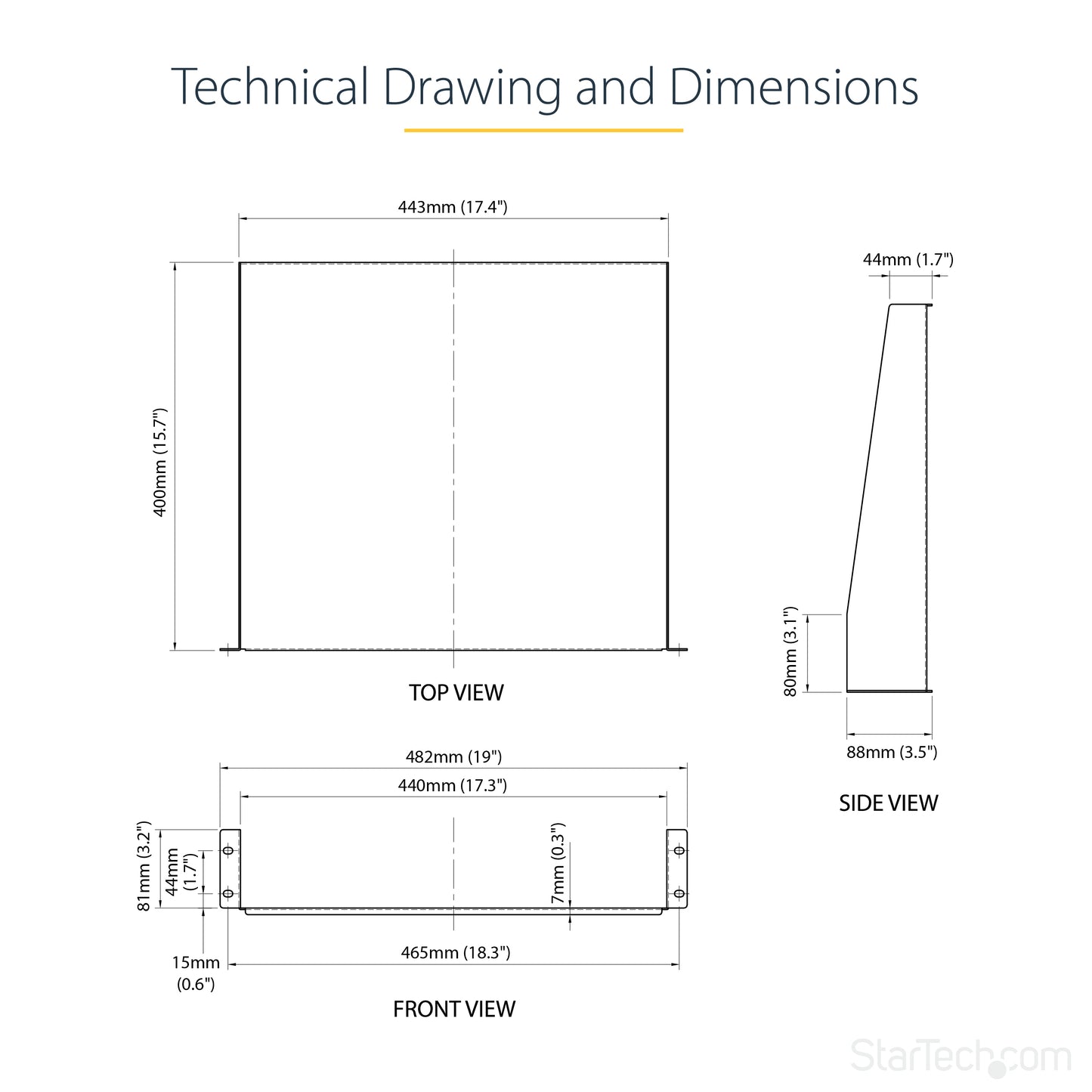 StarTech.com CABSHELF rack accessory Shelf